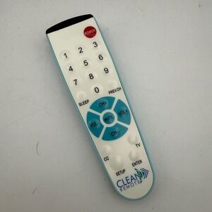 Clean Remote CR1* Universal TV Remote Control Blue White Hospitality Healthcare